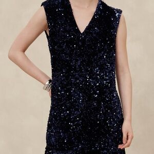 Banana Republic Factory Navy Sequin MiniDress - Small